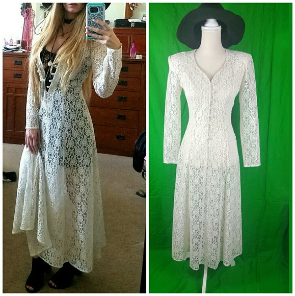 vintage lace maxi dress